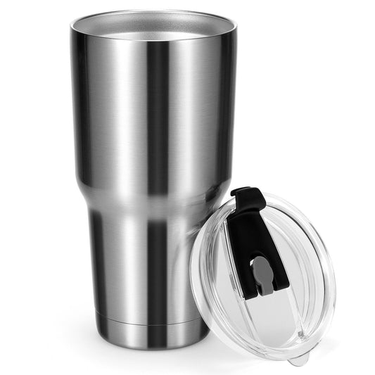 30oz Stainless Steel Tumbler Cup Double Wall Vacuum Insulated Mug with Lid, Silver at Gallery Canada