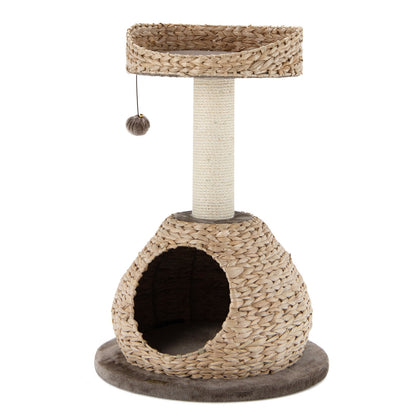 28 Inches Hand-Made Cat Tree Tower with Jump Platform, Coffee Cat Trees Condos & Scratchers at Gallery Canada