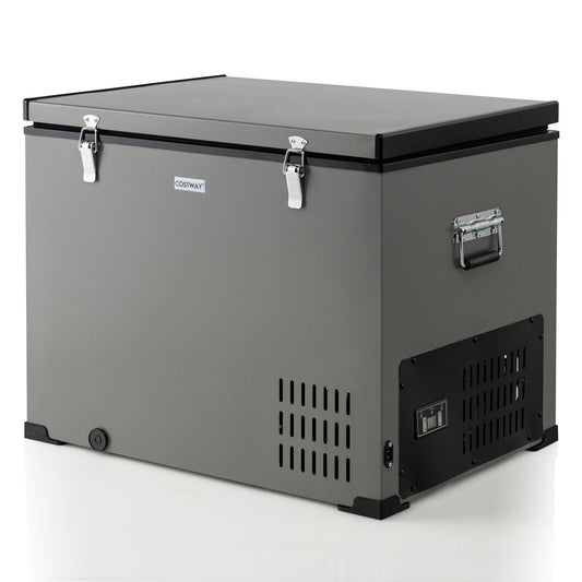 90 QT Portable Car Refrigerator Freezer with Compressor, Gray - Gallery Canada