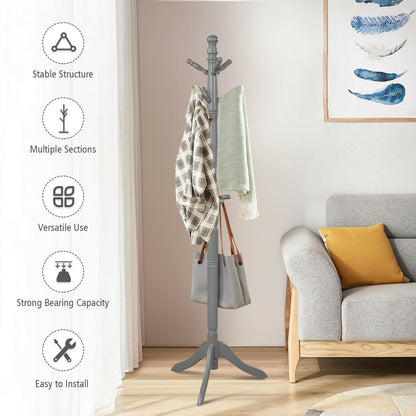 Adjustable Free Standing Wooden Coat Rack, Gray at Gallery Canada
