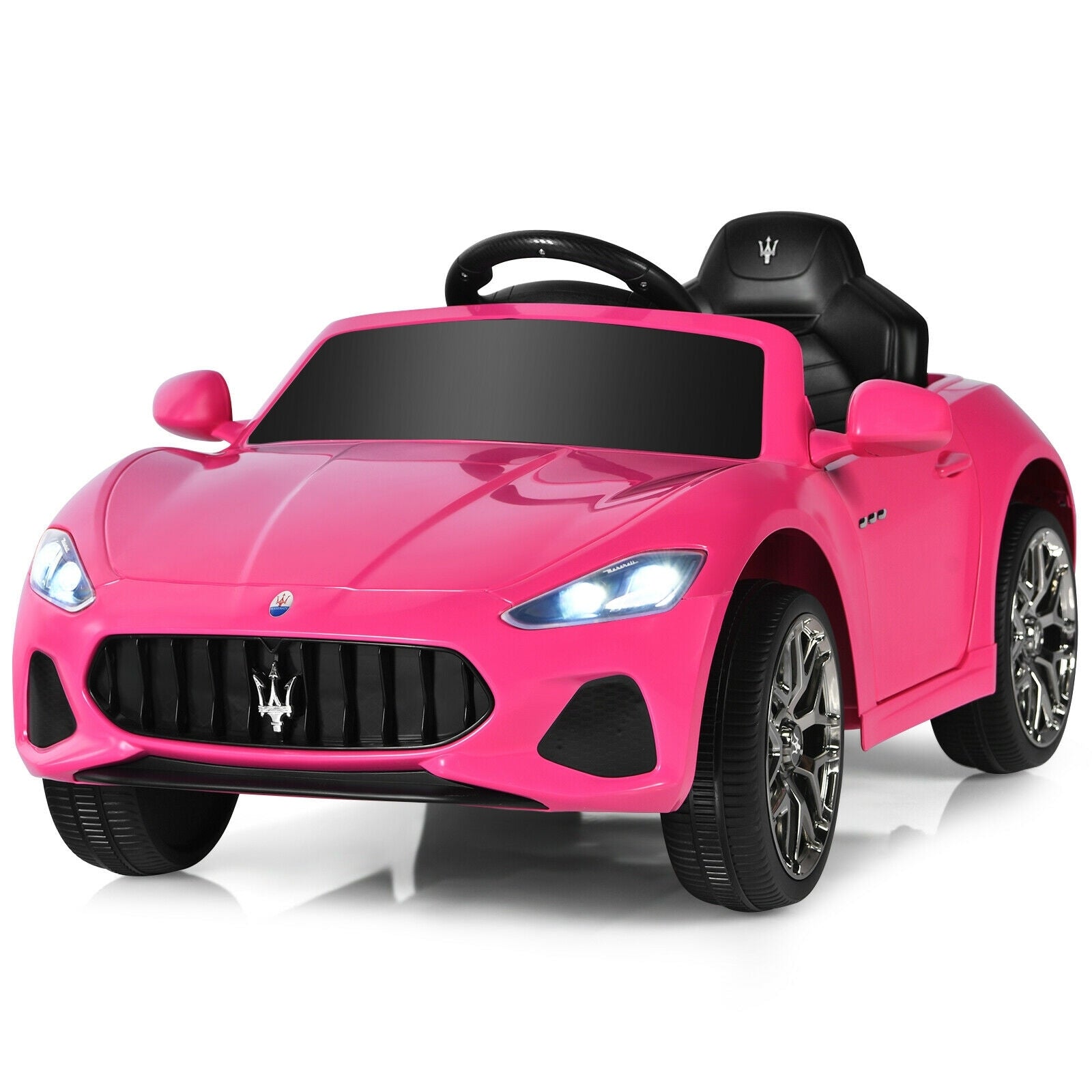 12V Kids Ride-On Car with Remote Control and Lights, Pink Powered Ride On Toys Pink at Gallery Canada