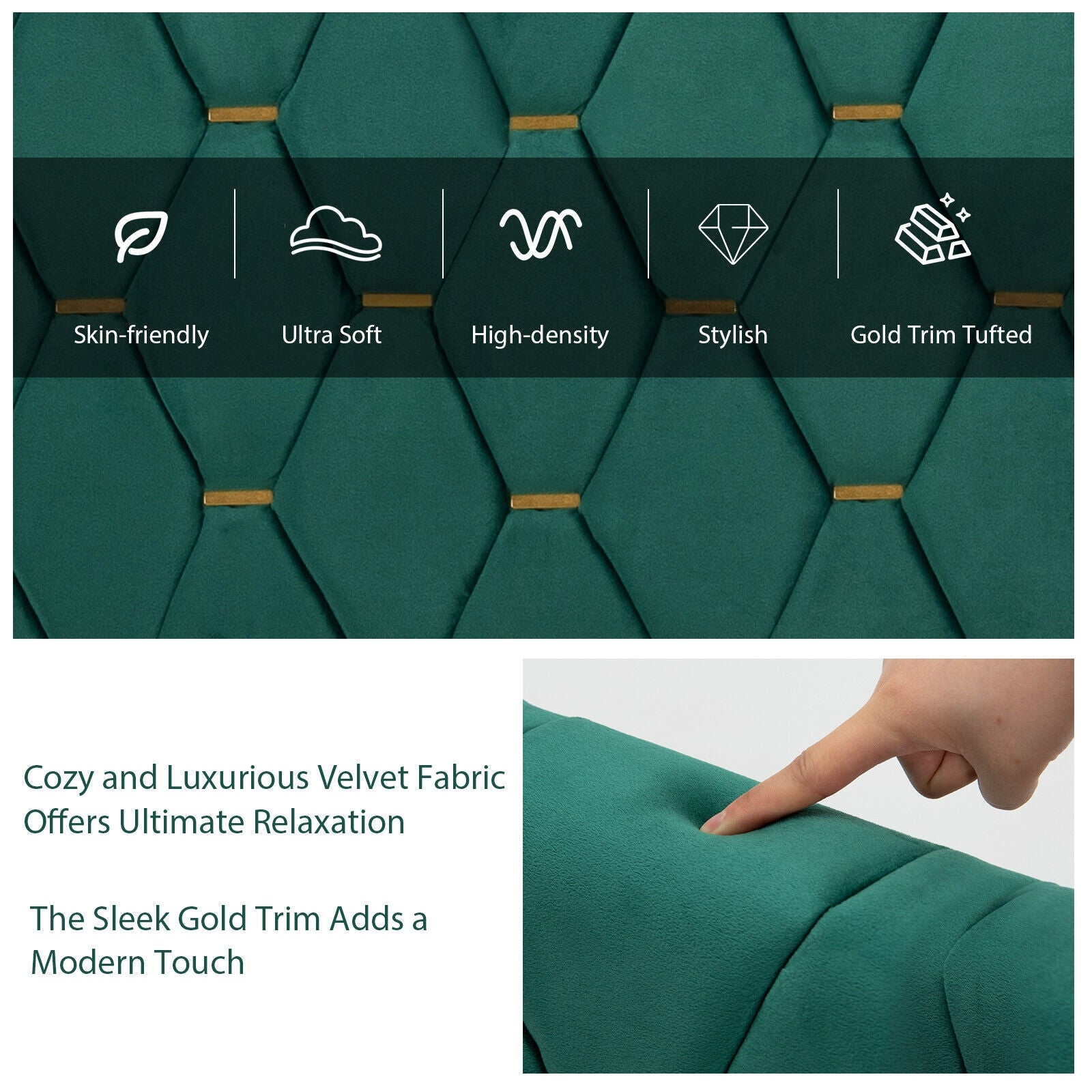 Queen/Full Size Upholstered Platform Bed Frame with Adjustable Headboard-Full Size, Green Simple Bed Frame at Gallery Canada