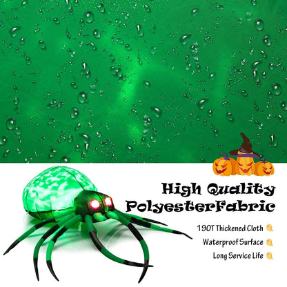 5 Feet Halloween Inflatable Spider With Cobweb, LEDs, Green Halloween at Gallery Canada