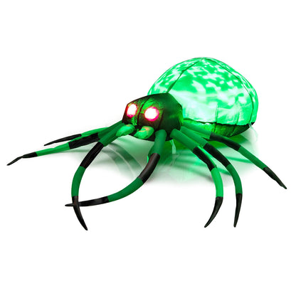 5 Feet Halloween Inflatable Spider With Cobweb, LEDs, Green Halloween at Gallery Canada