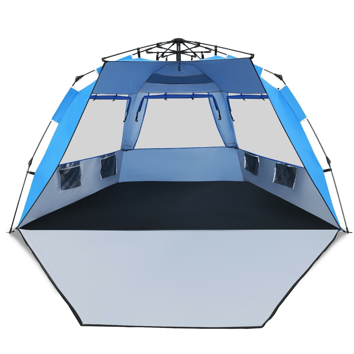 Pop Up Beach Tent, UPF 50+, Portable Sun Shelter, 3-4 Person, Blue Tents Blue at Gallery Canada