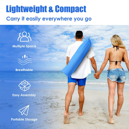 Easy Pop Up Beach Tent UPF 50+ Portable Sun Shelter-Blue for 3-4 Person, Blue Tents at Gallery Canada