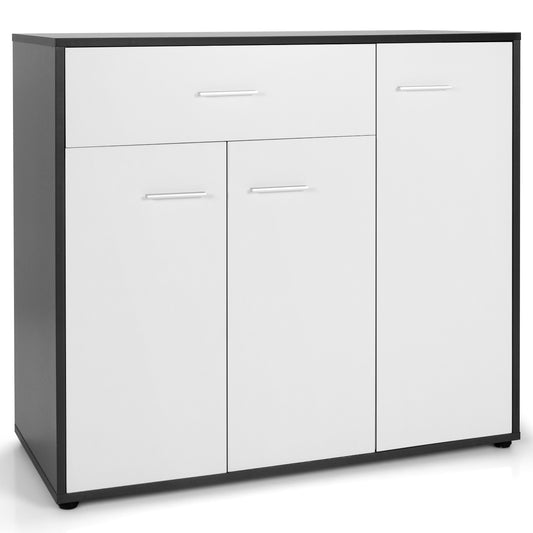 Buffet Sideboard Storage Cabinet, Spacious Table Top, White, Black Sideboards Cabinets & Buffets Black & White at Gallery Canada