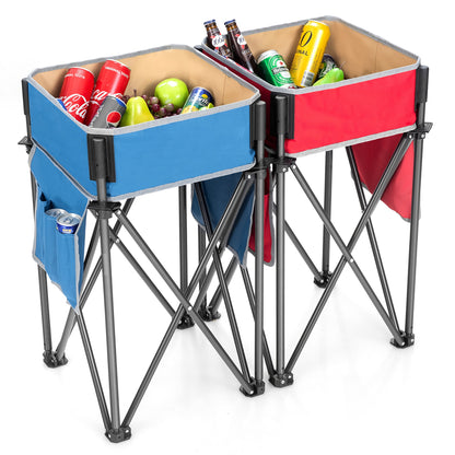 Folding Camping Tables, Large Capacity Storage Sink, BlueRed Camping Furniture at Gallery Canada