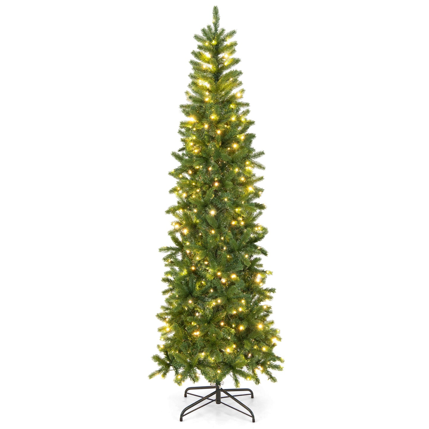 7.5 Feet Pre-lit Full Artificial Christmas Tree with Warm White and Multi-color LED Lights, Green Christmas Tree at Gallery Canada