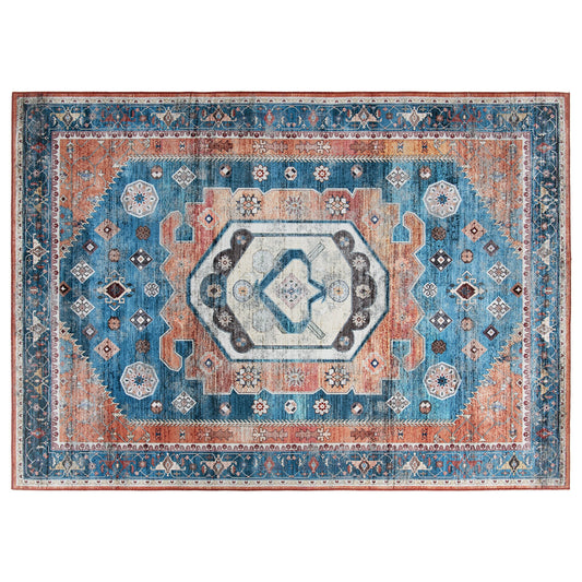 5 x 7 Inch Non-Shedding Distressed Vintage Indoor Area Rug, Multicolor