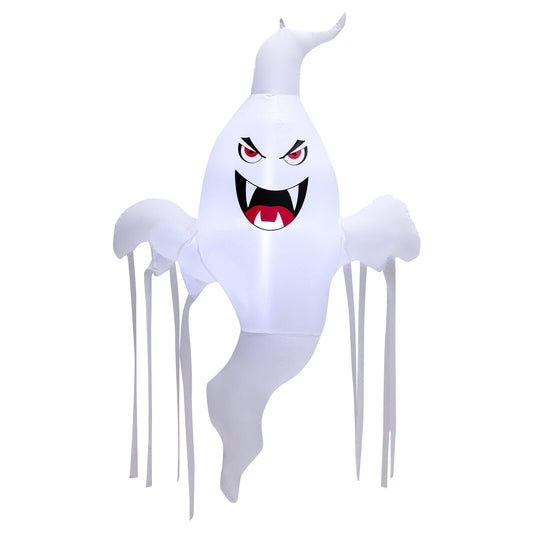 5 Feet Tall Halloween Inflatable Hanging Ghost Decoration with LED Light, White
