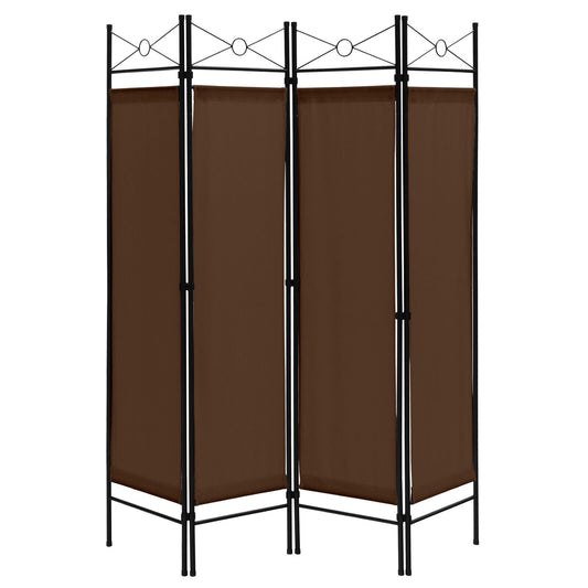 6 Feet 4-Panel Folding Freestanding Room Divider, Brown at Gallery Canada
