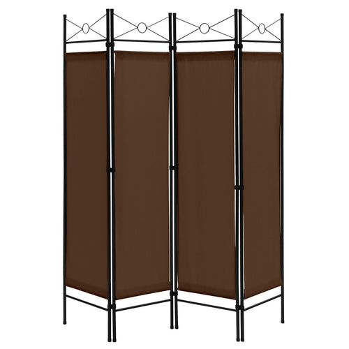 6 Feet 4-Panel Folding Freestanding Room Divider, Brown