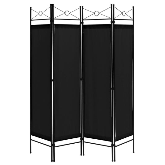 6 Feet 4-Panel Folding Freestanding Room Divider, Black