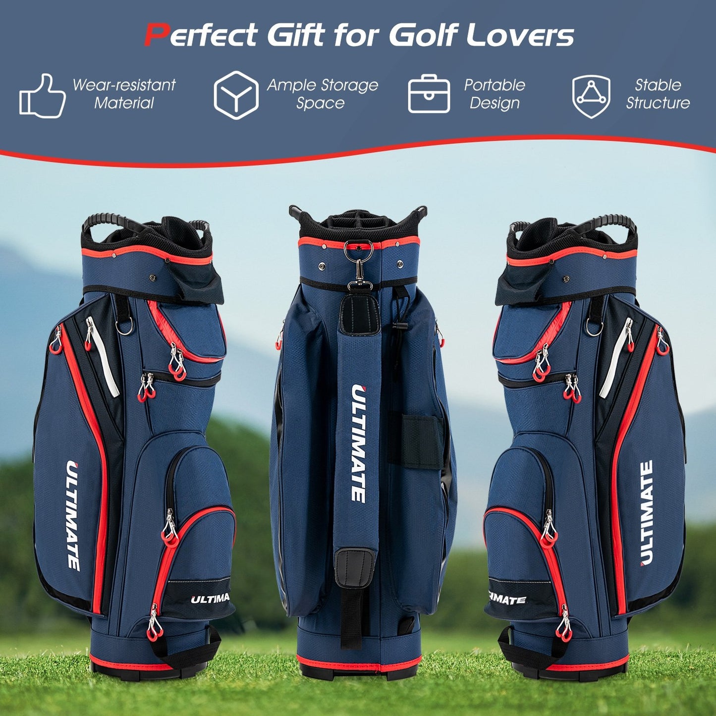 Lightweight and Large Capacity Golf Stand Bag, Navy at Gallery Canada