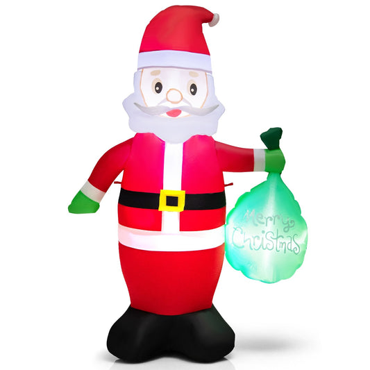 5 Feet Christmas Inflatable Santa Claus Holding Gift Bag for Yard and Garden Lawn, Red - Gallery Canada
