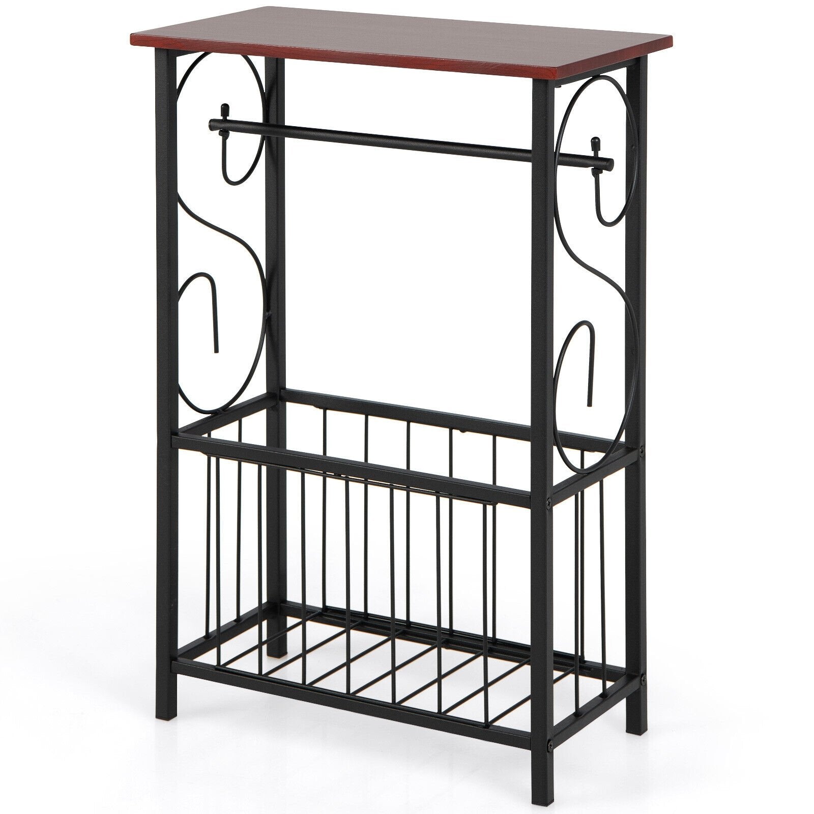 Side Sofa Narrow Table with Removable Paper Holder for Living Room, Brown End & Side Tables Brown at Gallery Canada