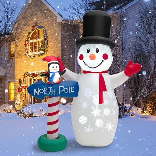 6 Feet Inflatable Christmas Decoration with Built-in Snowflake Projector, Multicolor - Gallery Canada