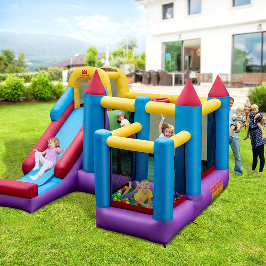 5-in-1 Inflatable Bounce Castle without Blower, Multicolor - Gallery Canada