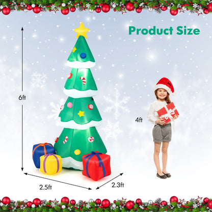 6 Feet Tall Christmas Tree With 3 Gift Boxes, Multicolor Christmas Inflatables at Gallery Canada