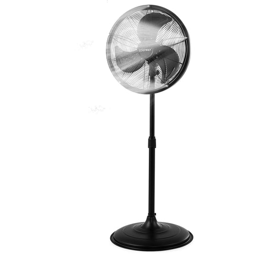20 Inch Misting Fan 2100 CFM Outdoor Oscillating Cooling Pedestal Fan, Black