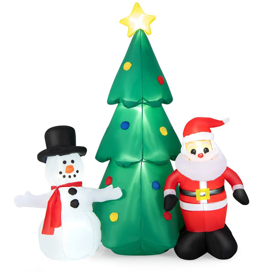 6 Feet Christmas Inflatables Giant Santa Claus Combo Decoration, Multicolor at Gallery Canada