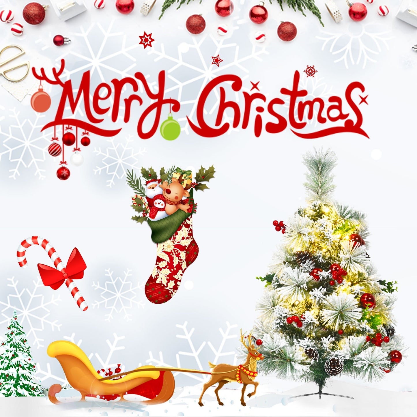 2 Feet Set of 2 Pre-lit Flocked Christmas Trees, Battery Powered, Green Christmas Decor & Accessories at Gallery Canada