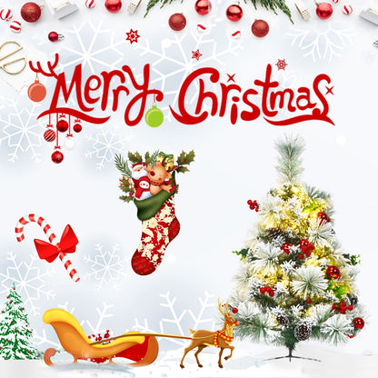 2 Feet Set of 2 Pre-lit Flocked Christmas Trees, Battery Powered, Green Christmas Decor & Accessories at Gallery Canada