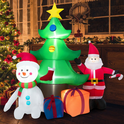 7.2 Feet Inflatable Lighted Christmas Decoration Tree with Santa Claus, Multicolor Christmas Inflatables at Gallery Canada