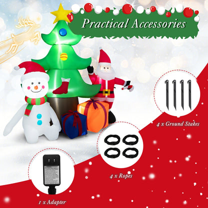 7.2 Feet Inflatable Lighted Christmas Decoration Tree with Santa Claus, Multicolor Christmas Inflatables at Gallery Canada