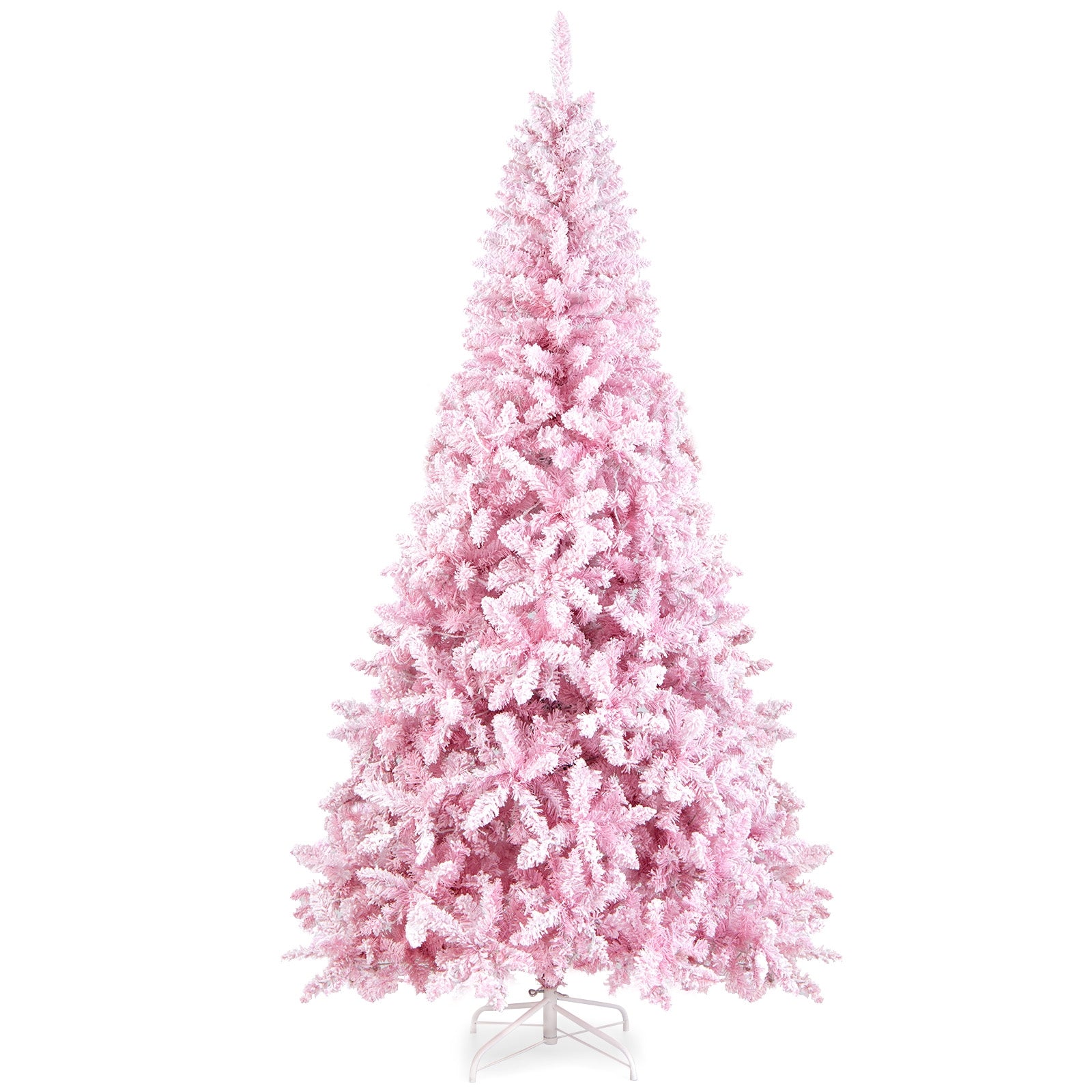 7.5 Feet Flocked Pink Christmas Tree with Stand, Pink Christmas Tree Pink at Gallery Canada