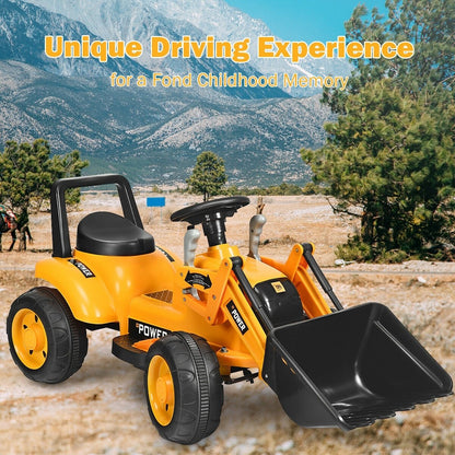 Kids Ride On Excavator Digger 6V Battery Powered Tractor , Yellow - Gallery Canada