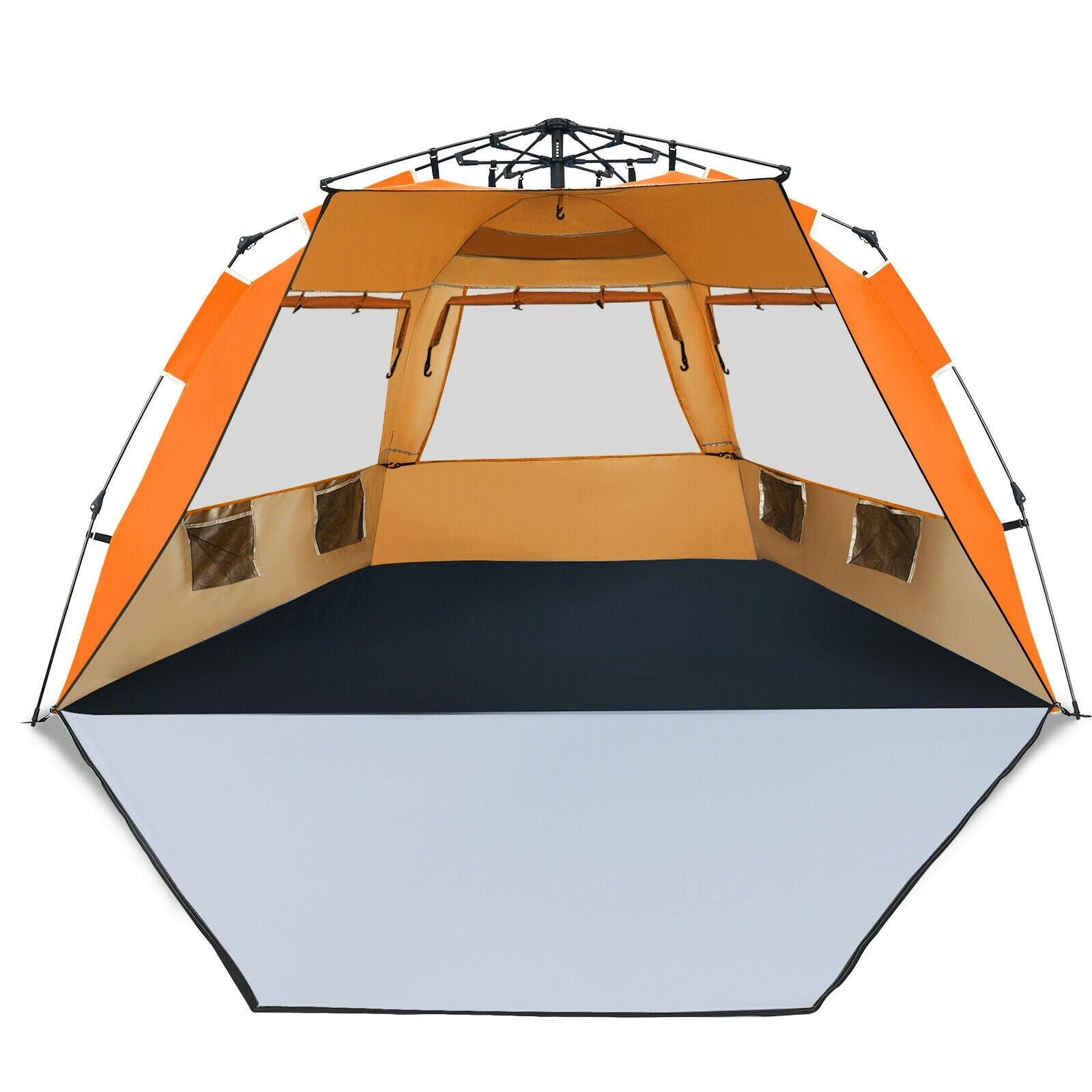 Pop Up Beach Tent, UPF 50+, Portable Sun Shelter, 3-4 Person, Orange Tents at Gallery Canada
