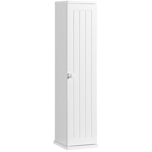 Free Standing Toilet Paper Holder with 4 Shelves and Top Slot for Bathroom, White - Gallery Canada