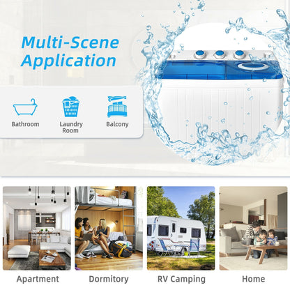 Portable Semi-Automatic Twin Tub Washing Machine, Blue Washing Machines at Gallery Canada