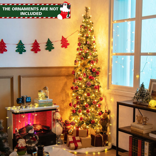 7 Feet Half Christmas Tree, Pine Needles, 150 Lights, Green Christmas Tree Green at Gallery Canada