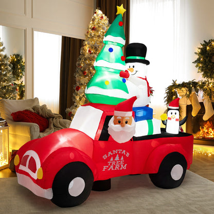 8 Feet Wide Inflatable Santa Claus Driving Car, LED, Air Blower, Multicolor Christmas Inflatables at Gallery Canada