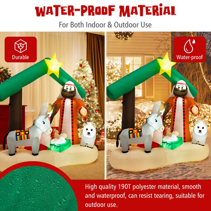 6.7 Feet Inflatable Nativity Scene, LED Lights, Multicolor Christmas Inflatables at Gallery Canada