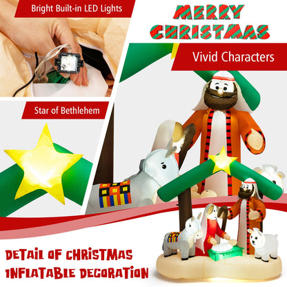 6.7 Feet Inflatable Nativity Scene, LED Lights, Multicolor Christmas Inflatables at Gallery Canada