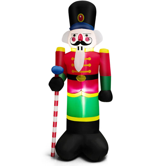 8 Feet Inflatable Nutcracker Soldier, 2 Built-in LED Lights, Multicolor Christmas Inflatables Multicolor at Gallery Canada
