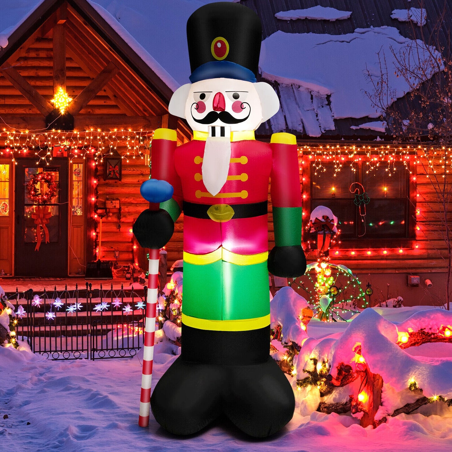 8 Feet Inflatable Nutcracker Soldier with 2 Built-in LED Lights, Multicolor Christmas Inflatables at Gallery Canada
