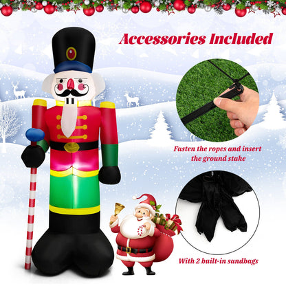 8 Feet Inflatable Nutcracker Soldier with 2 Built-in LED Lights, Multicolor Christmas Inflatables at Gallery Canada