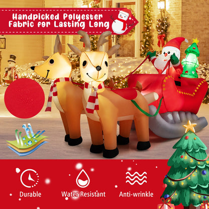 7.2 Feet Christmas Inflatable Santa Sled with LED Lights, Multicolor Christmas Inflatables at Gallery Canada