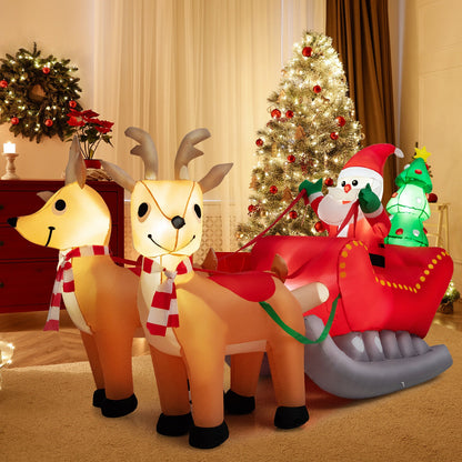 7.2 Feet Christmas Inflatable Santa Sled with LED Lights, Multicolor Christmas Inflatables at Gallery Canada
