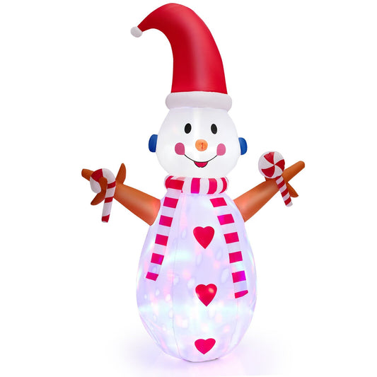 8 Feet Christmas Snowman Decoration Inflatable Xmas Decor, Multicolor