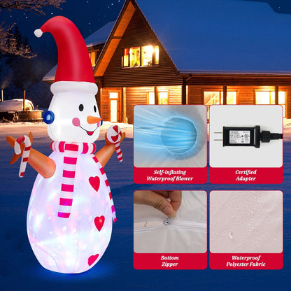 8 Feet Christmas Snowman Decoration Inflatable Xmas Decor, Multicolor - Gallery Canada