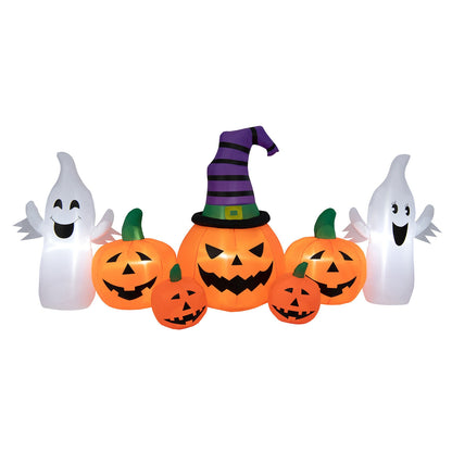 9 Feet Long Halloween Inflatable Pumpkins with 2 Ghosts, Multicolor Halloween at Gallery Canada