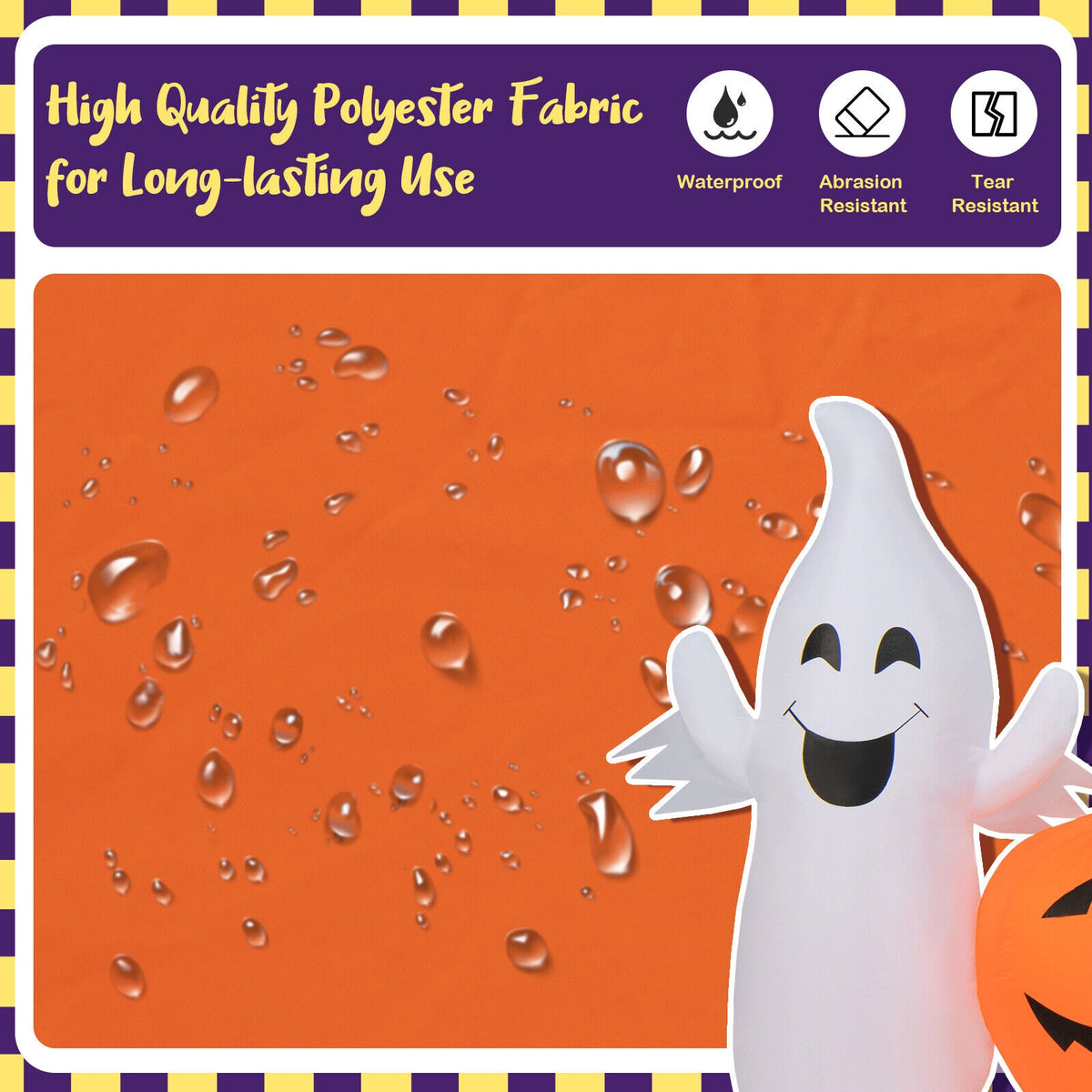 9 Feet Long Halloween Inflatable Pumpkins with 2 Ghosts, Multicolor Halloween at Gallery Canada