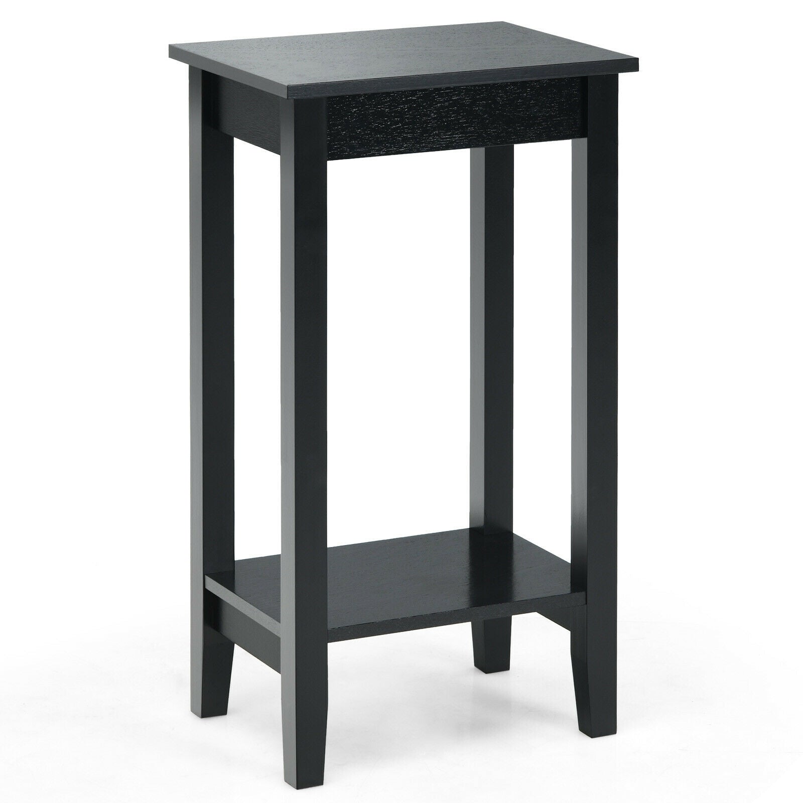 2-Tier Nightstand, Wooden Legs, Black Nightstands at Gallery Canada