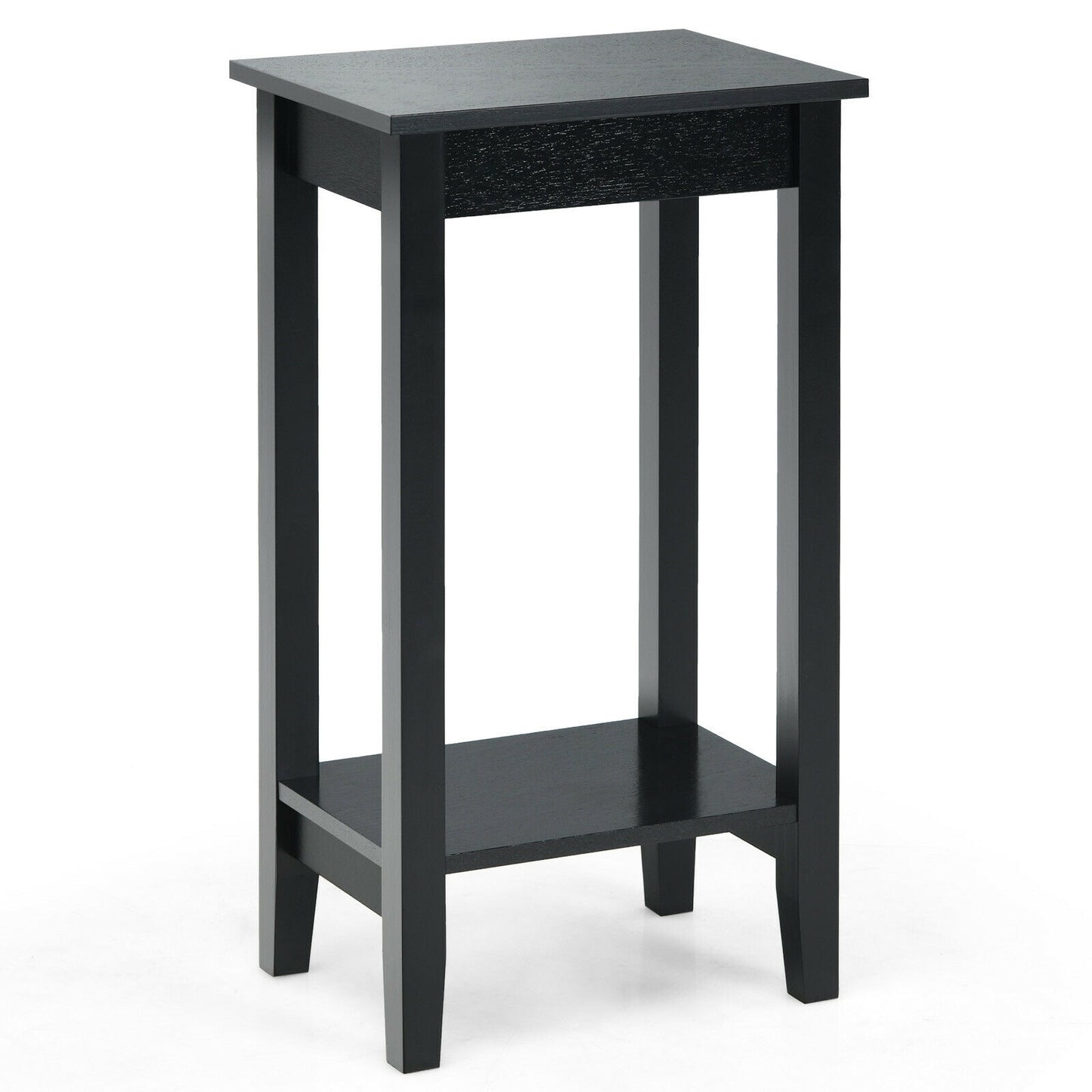 2-Tier Nightstand, Wooden Legs, Black Nightstands at Gallery Canada